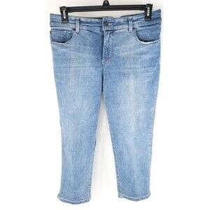 Chicos Jeans Womens 8 Cropped So Slimming 34x23 Mid Light Size 1 Pants Stretch